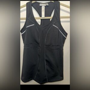 Athleta Tank Top Turbo Charge Bra Medium Gray Black